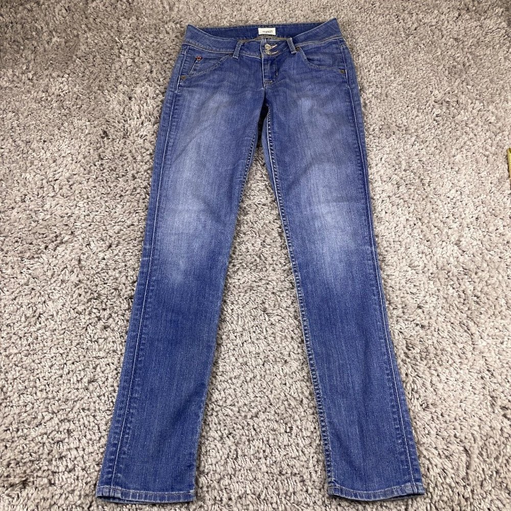 Hudson Collin Flap Skinny Jeans Women's 25 Low Rise Medium Wash Denim 2-Button - Picture 2 of 16